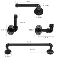 4-Piece Iron Pipe Bathroom Towel Holder for Wall